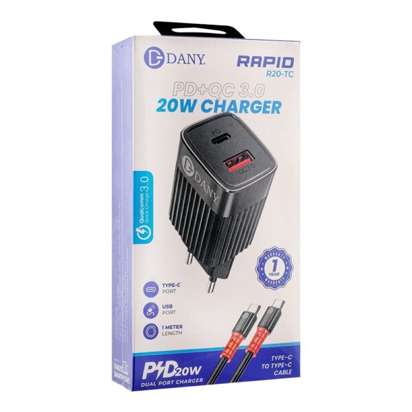 1250401-1 RAPID R20 TC - PD / QC3.0 - 20W Charger / Dual Port