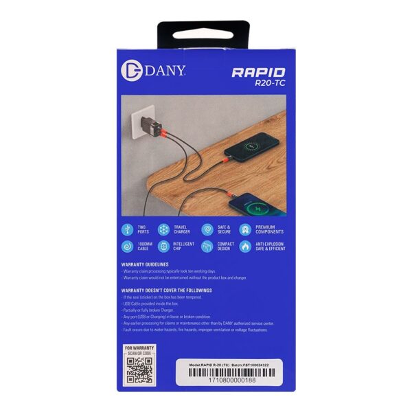 1250401-2 RAPID R20 TC - PD / QC3.0 - 20W Charger / Dual Port