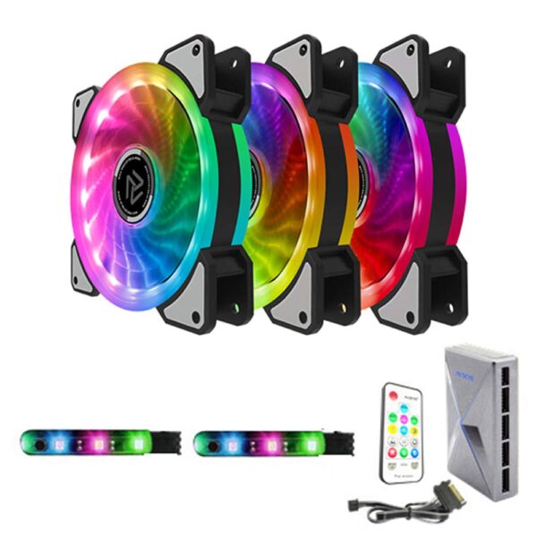 61p7--FTpWL._SL1000_ Alseye CRLS 300DS 120mm LED Case RGB D Ringer Cooling Fans with 2pcs Multicolored LED Strips with Wireless Remote Control for PC Cabinets and Radiators | JG Superstore