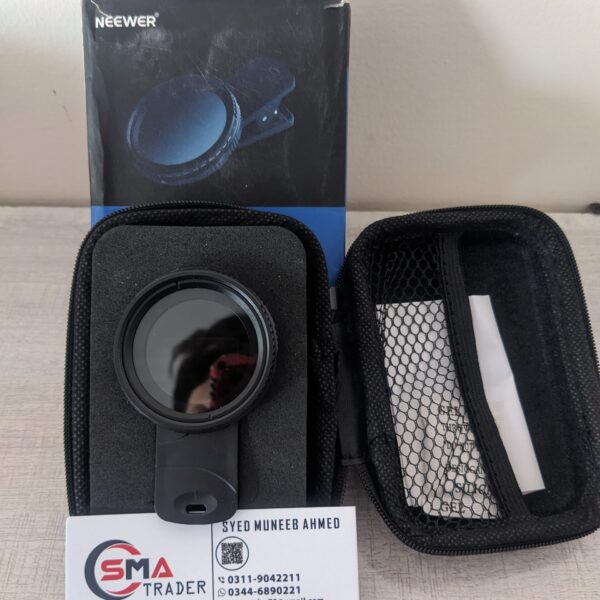 NEEWER 37mm Clip On ND2-ND400 Phone Lens ND Filter Kit: Adjustable Neutral Density Filter with Phone Clip Compatible with iPhone 14/14Pro/14Pro Max