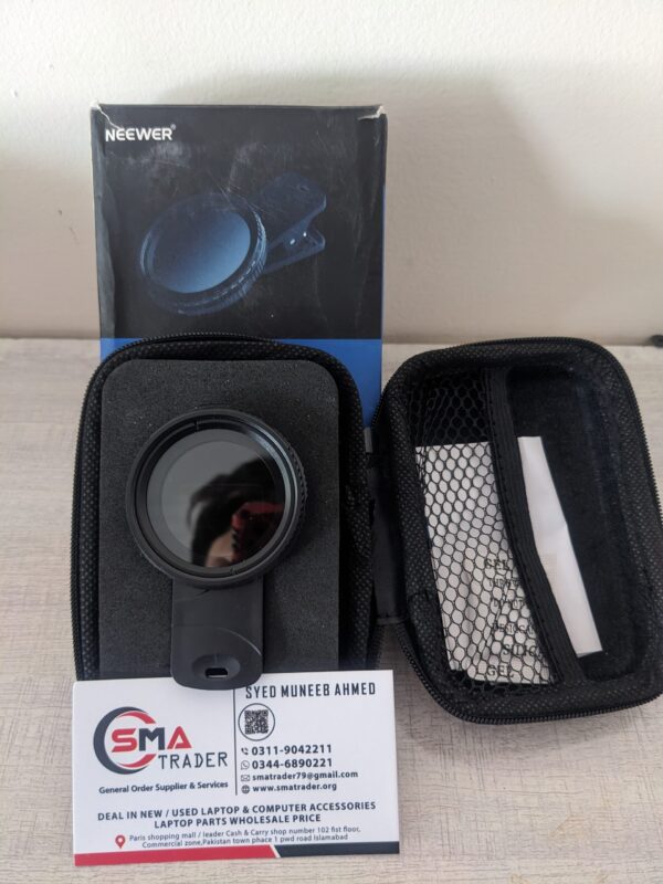 NEEWER 37mm Clip On ND2-ND400 Phone Lens ND Filter Kit: Adjustable Neutral Density Filter with Phone Clip Compatible with iPhone 14/14Pro/14Pro Max