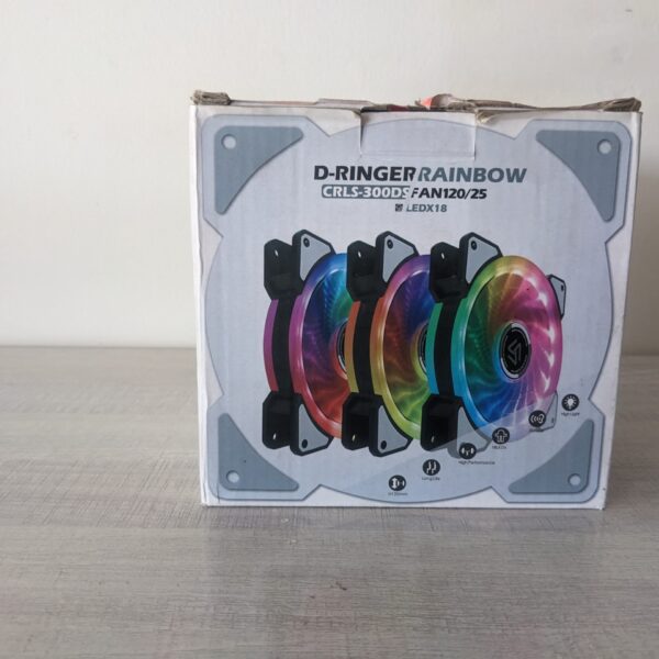 PXL_20240815_111410588 Alseye CRLS 300DS 120mm LED Case RGB D Ringer Cooling Fans with 2pcs Multicolored LED Strips with Wireless Remote Control for PC Cabinets and Radiators | JG Superstore