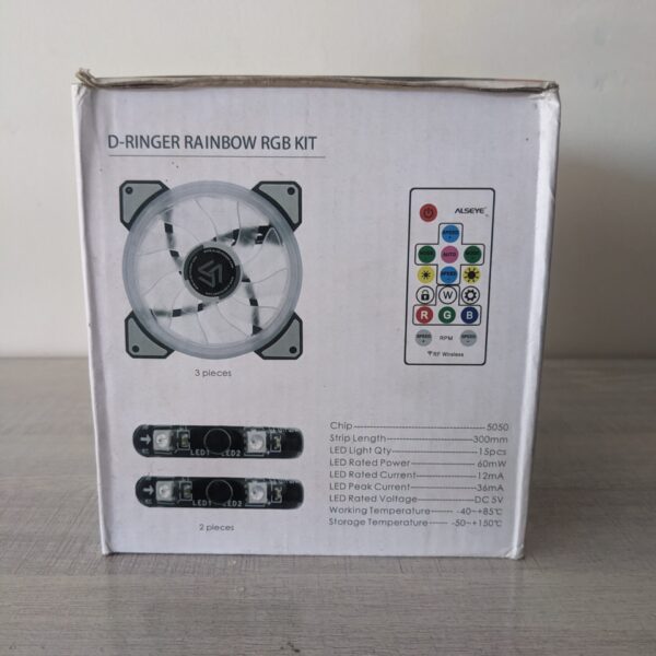 PXL_20240815_111415929 Alseye CRLS 300DS 120mm LED Case RGB D Ringer Cooling Fans with 2pcs Multicolored LED Strips with Wireless Remote Control for PC Cabinets and Radiators | JG Superstore