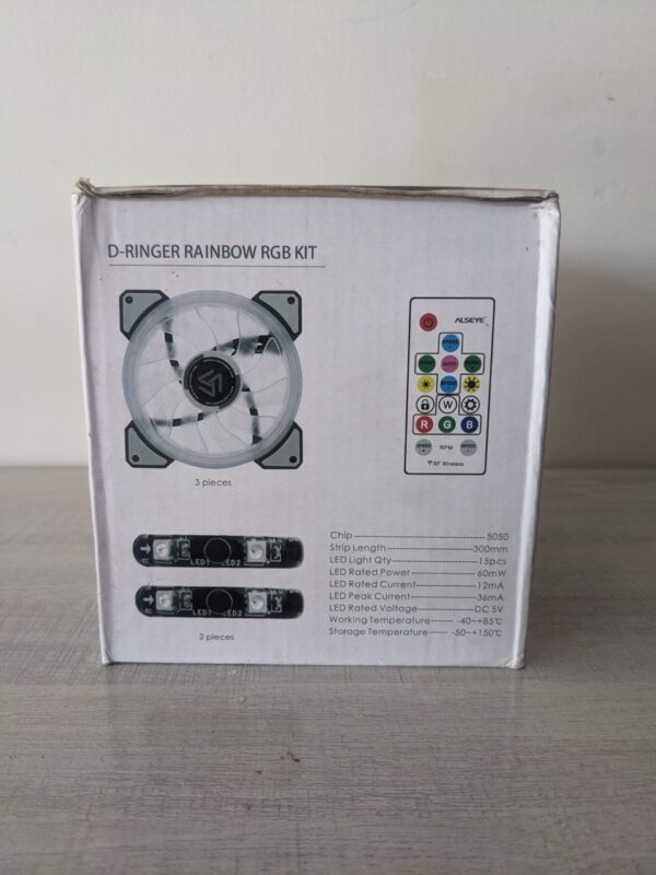 PXL_20240815_111415929 Alseye CRLS 300DS 120mm LED Case RGB D Ringer Cooling Fans with 2pcs Multicolored LED Strips with Wireless Remote Control for PC Cabinets and Radiators | JG Superstore