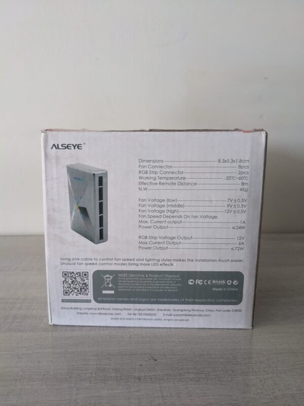 PXL_20240815_111421682 Alseye CRLS 300DS 120mm LED Case RGB D Ringer Cooling Fans with 2pcs Multicolored LED Strips with Wireless Remote Control for PC Cabinets and Radiators | JG Superstore