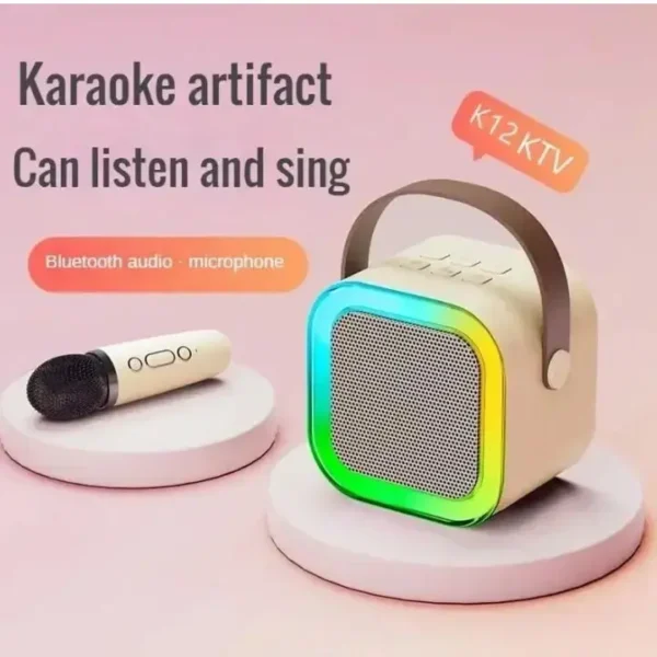 kmpoQ96I K12 Bluetooth Karaoke Speaker with RGB Lights
