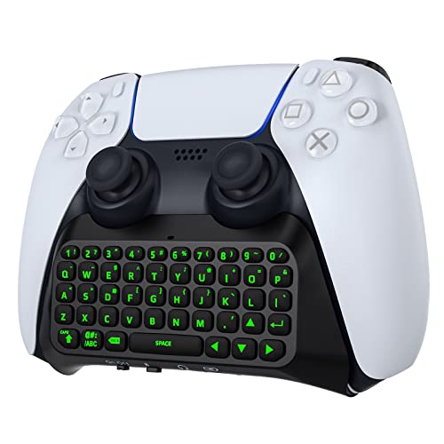 Version 1.0.0 MoKo Keyboard for PS5 Controller with Green Backlight,