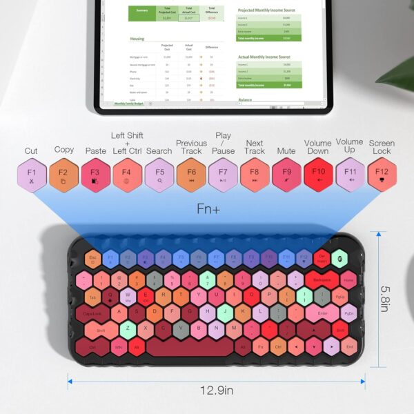 MOFII Bluetooth Keyboard for iPad, Portable Wireless Colorful Computer Keyboard,