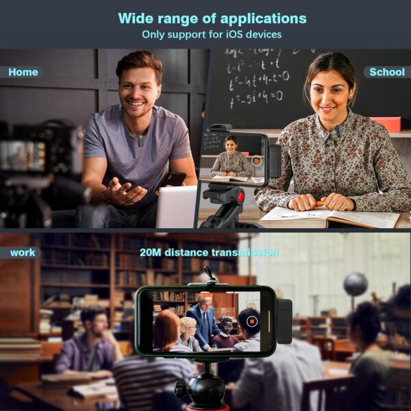 81lG2KuvrgL._AC_SL1500_ 2 Pcs Wireless Lavalier Microphone for iPhone iPad with Charging Case - Ecomxia 7H Clip on Lapel Microphone Wireless for Video Recording Vlogging, YouTube, 3 Mode Denoise(2 TX + 1 RX + Charging Case)