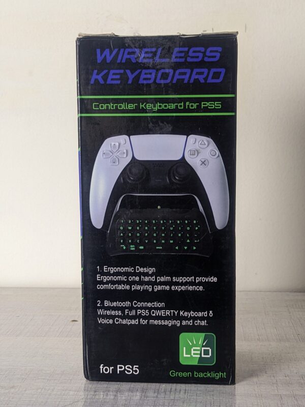 MoKo Keyboard for PS5 Controller with Green Backlight,
