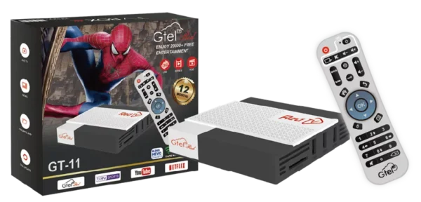 Gtel Android TV 4K Ultra HD Red Smart TV Box Enjoy 20000+Free Entertainment