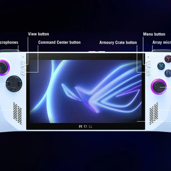 Asus ROG Ally RC71L-NH019W - AMD Ryzen Z1 Processor 16-GB 512-GB SSD AMD Radeon Graphics 7" Full HD IPS 120Hz Touchscreen Display DolbyAtmos Sound Aura-Sync FP Reader W11 (2 Years ASUS Direct Local Warranty)