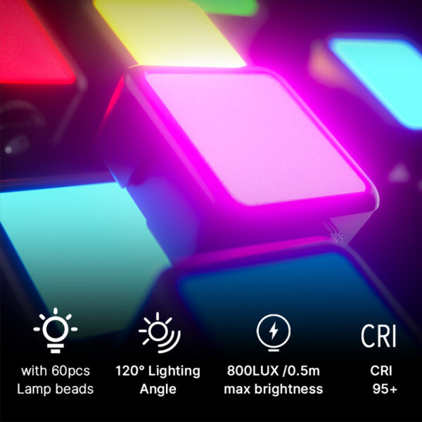 162e38980cadf4 Ulanzi VL49 RGB Pocket LED Video Light 2500K-9000K Lamp for Photography Studio