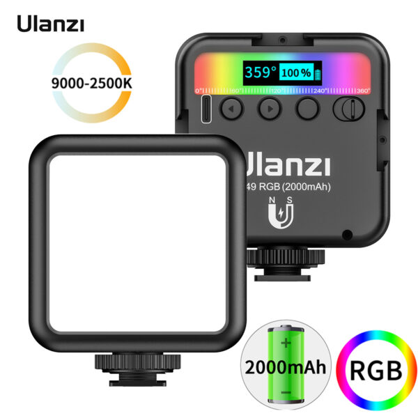 162e389a19e61b Ulanzi VL49 RGB Pocket LED Video Light 2500K-9000K Lamp for Photography Studio