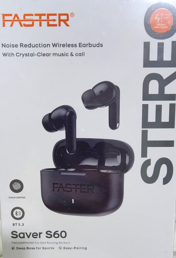 Faster-Saver S60 Earbuds  ANC/ENC Enhanced Noise Cancellation,TWS Wireless Bluetooth 5.4 Connectivity