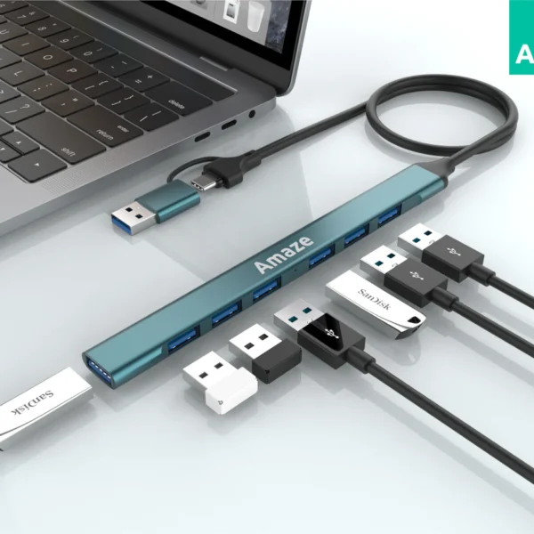AMAZE USB + TYPE C 7-PORT USB 3.0 HUB | A307