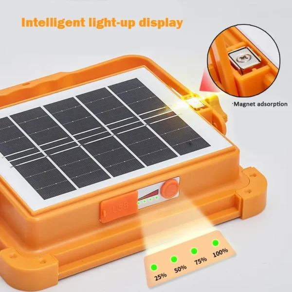 H5e5fd229d408460d99d89c5fad53eb04v New Arrival Portable Flood lights Rechargeable RGB LED Projector Lamp IP65 100W 200w Solar Flood Light