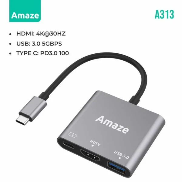 a313 AMAZE 3-IN-1 TYPE C HUB ADAPTER | A313