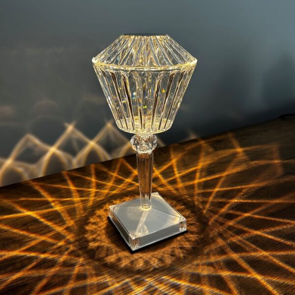 Crystal Diamond Lamp Bedroom USB Charging Bedside Night Light Decor Table Lamps